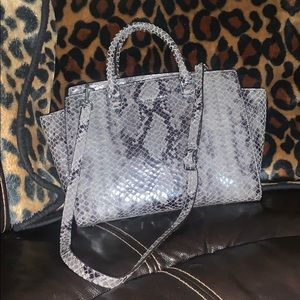 Michael Kors gray snake skin purse